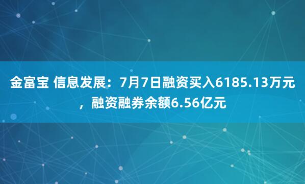 金富宝 信息发展：7月7日融资买入6185.13万元，融资融券余额6.56亿元